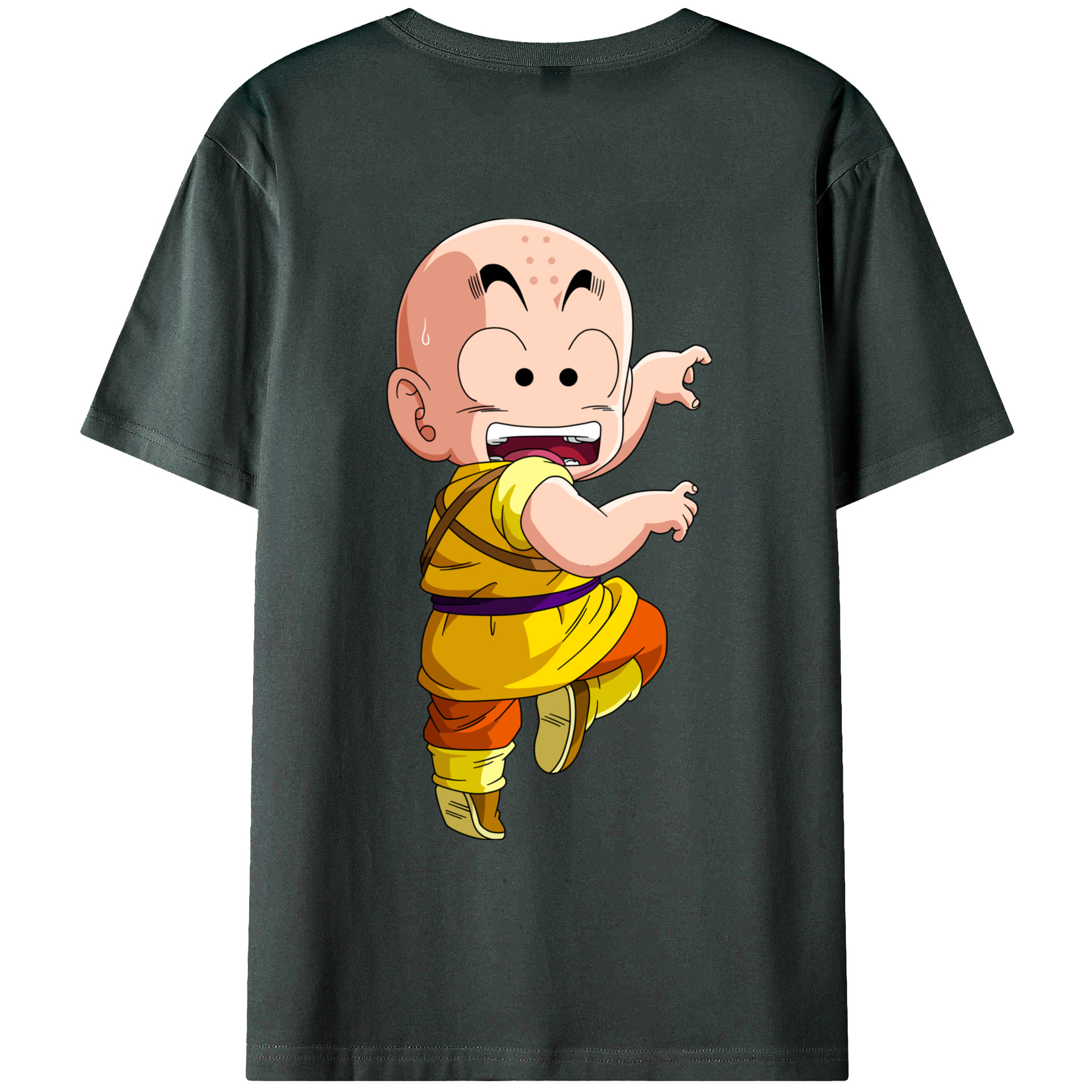（画像用） ドラゴンボール クリリン DRAGON BALL krillin 綿100％ メンズ半袖Tシャツ（バックプリント） 通気性